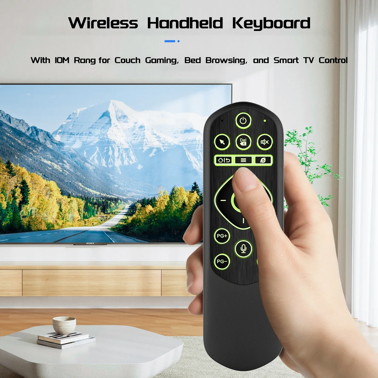 Universal Backlit Air Mouse Remote, 2.4G Bluetooth Keyboard Controller for Smart TV PC Android TV Box, HTPC, Raspberry Pi 5