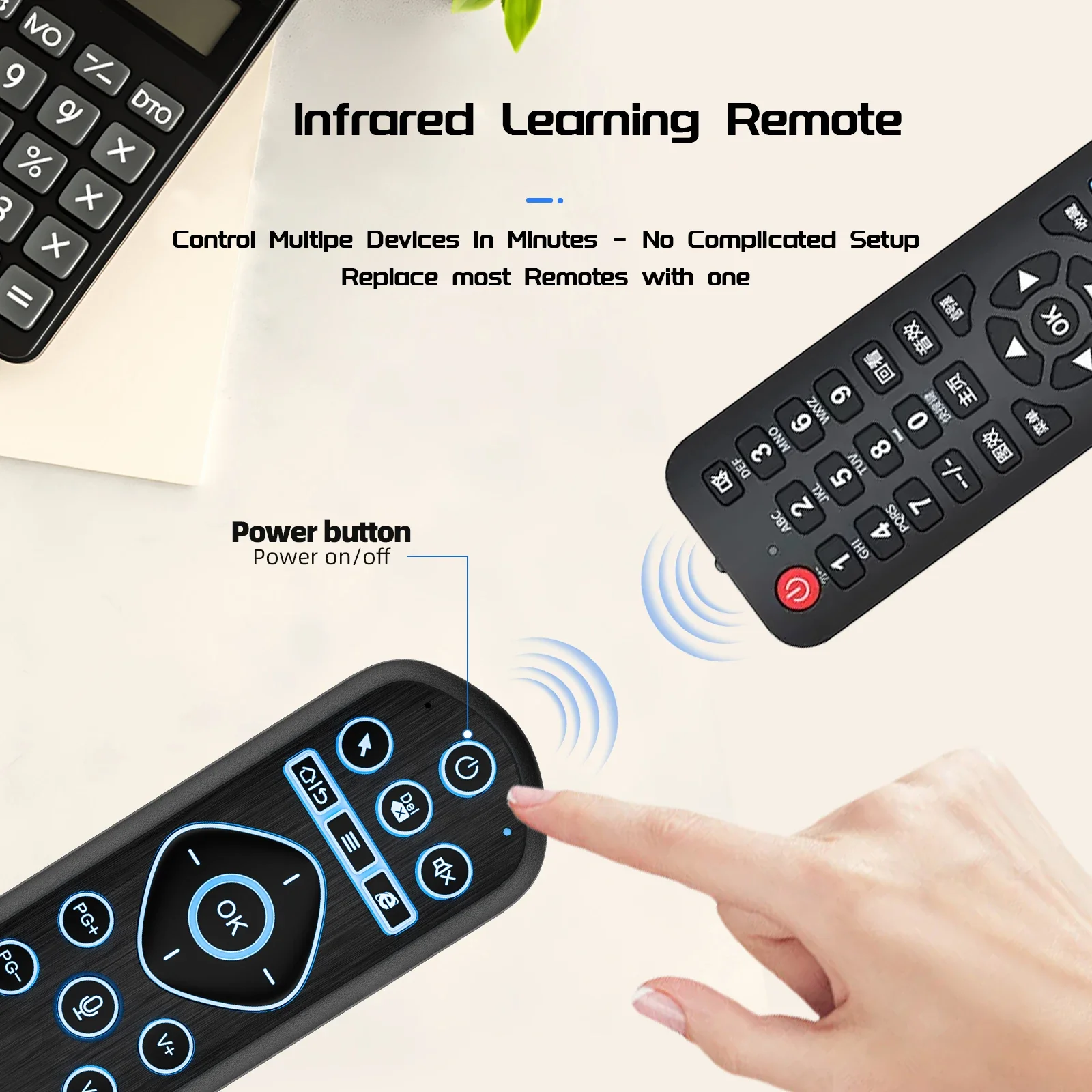 Universal Backlit Air Mouse Remote, 2.4G Bluetooth Keyboard Controller for Smart TV PC Android TV Box, HTPC, Raspberry Pi 5