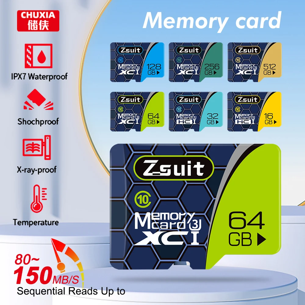 10Pcs/Lot Memory Card  64GB Mini SD Card U3 V10 TF Card High Speed Flash Card 128GB for Phone Camera Drone TF Card Free Shipp