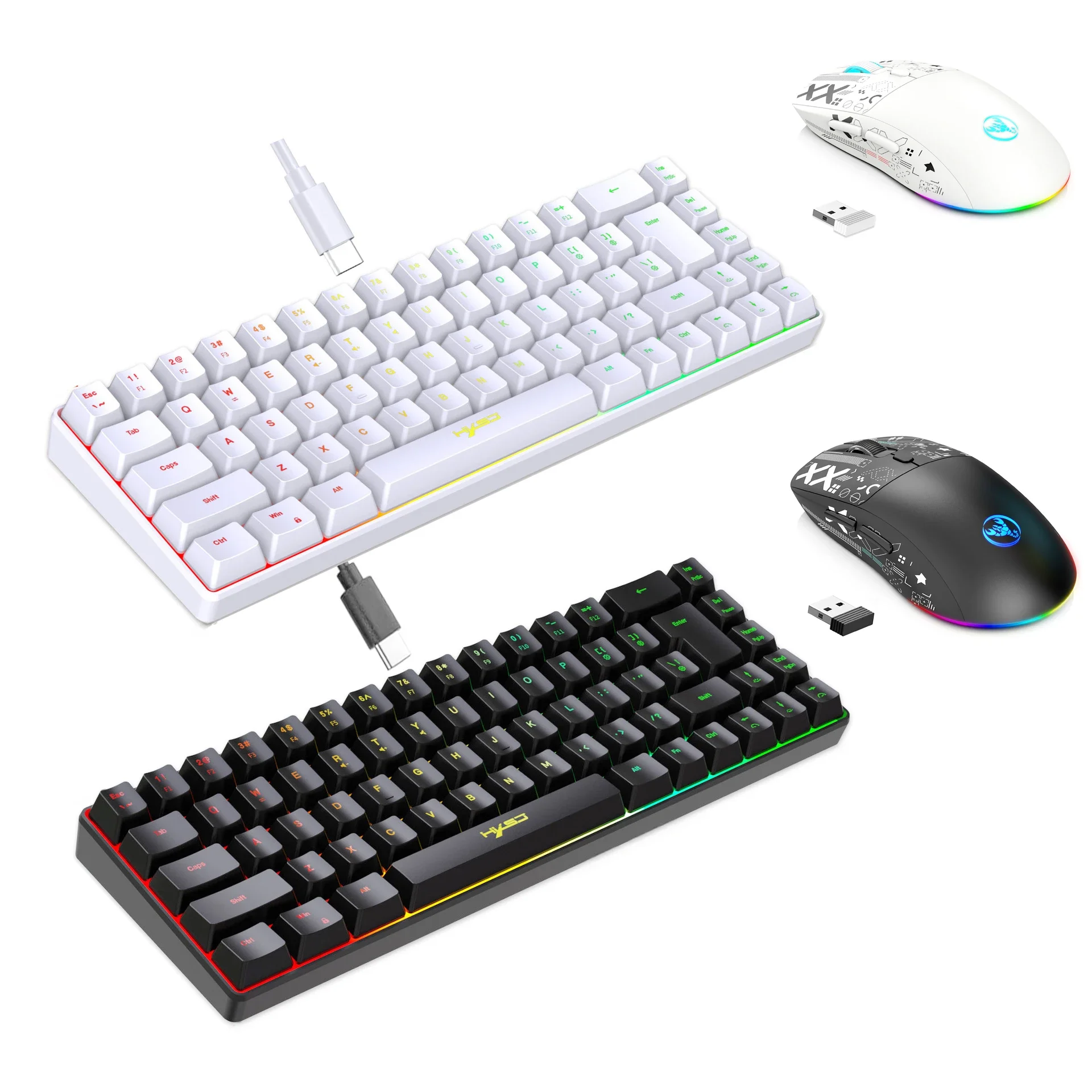 Keyboard and Mouse Combo Backlight Kit Gamer White Key Board Offers Combo Computer Wired Keyboards Mouses Home Office Teclado