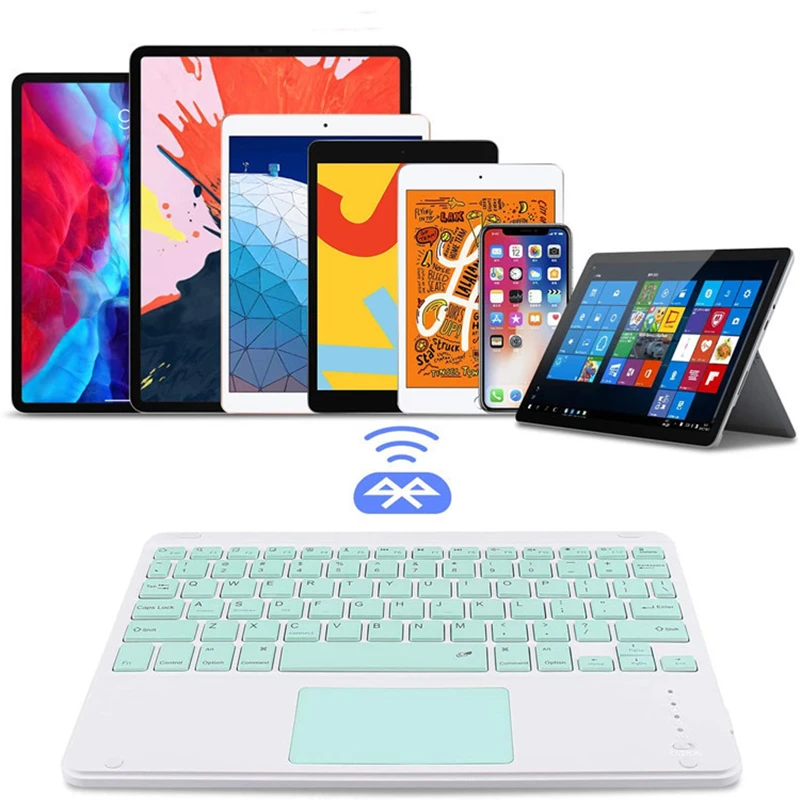 Keyboard With Touchpad Teclado Russian Arabic Spanish Wireless Bluetooth Tablet Keyboard For Xiaomi Pad 5 For iPad Air 4 2 Pro