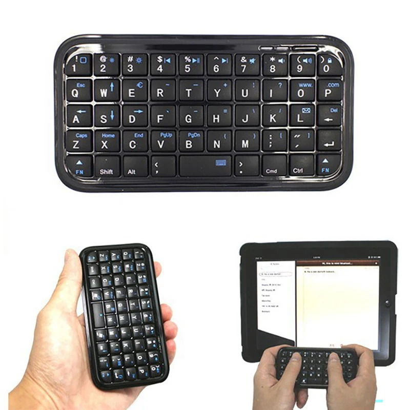 Portable Keyboard with Bluetooth Wireless Keyboard for SmartPhone Tablet Computer PC Laptop Notebook Mini Rechargeable Keyboard