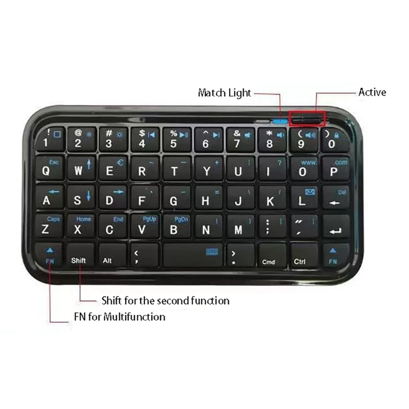 Portable Keyboard with Bluetooth Wireless Keyboard for SmartPhone Tablet Computer PC Laptop Notebook Mini Rechargeable Keyboard