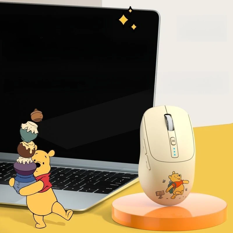 Stitch Smart Bluetooth Tri-Mode Mouse 2.4G Wireless Connection Cute Cartoon Strawberry Bear Silent Mouse Gaming & Office Mouse