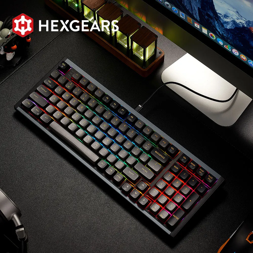 HEXGEARS I4 Mechanical Keyboard  99Key RGB Hotswap PBT Gasket Gaming Keyboard Wired/2.4GHz Wirless/Bluetooth Connect PC Keyboard