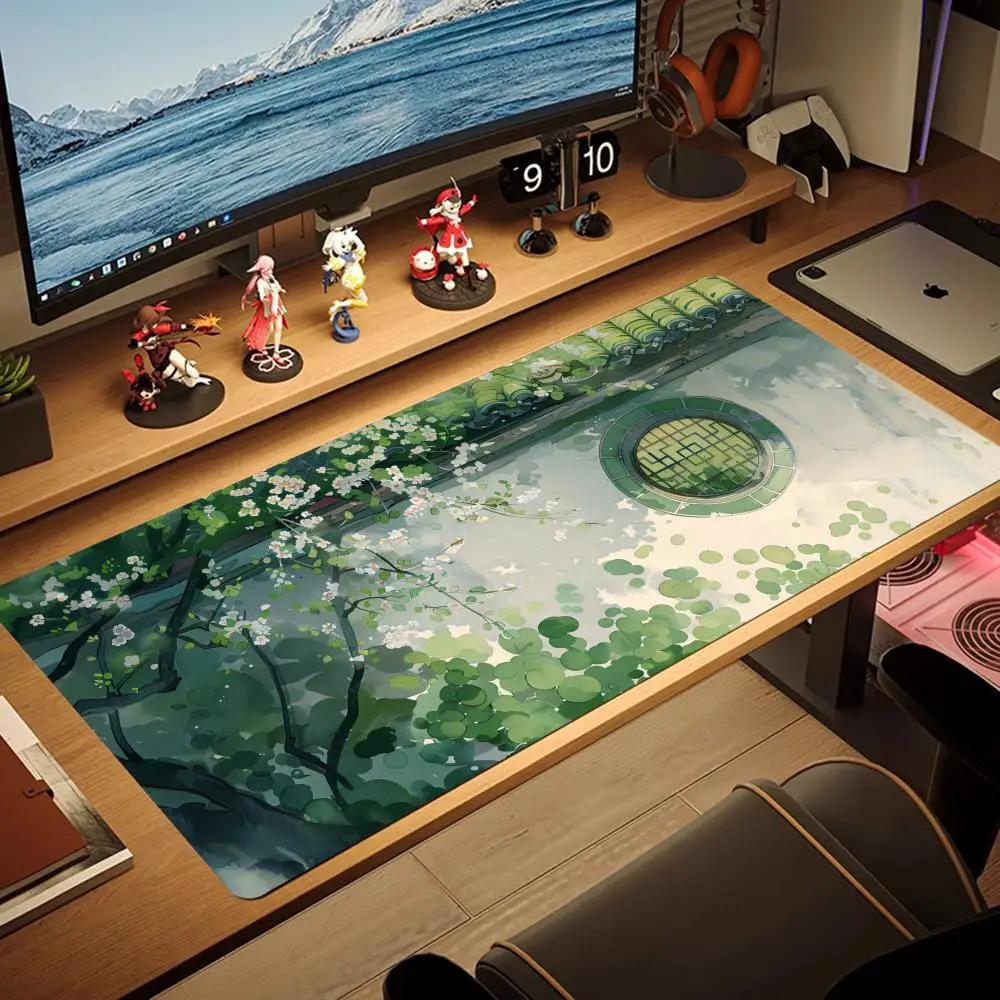 Bamboo garden design mini PC monitor Mouse Pad Large MousePad tablet Gaming Rubber Lock keyboard Desk Mat Computer Gamers office