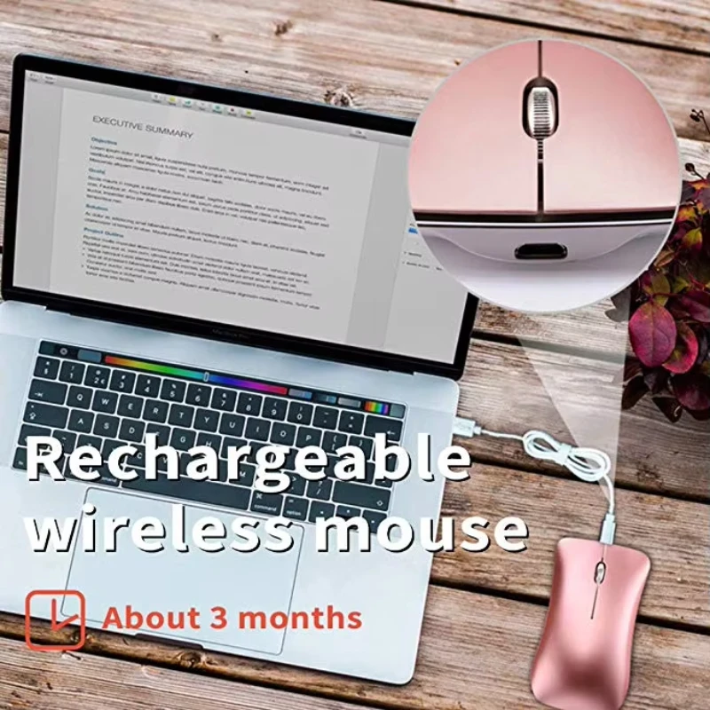 New 2.4G Wireless +Bluetooth 5.0+3.0 Mouse Three-Mode Mute Rechargeable Mouse Ultra-Thin Aluminum Gaming Wireless Mouse