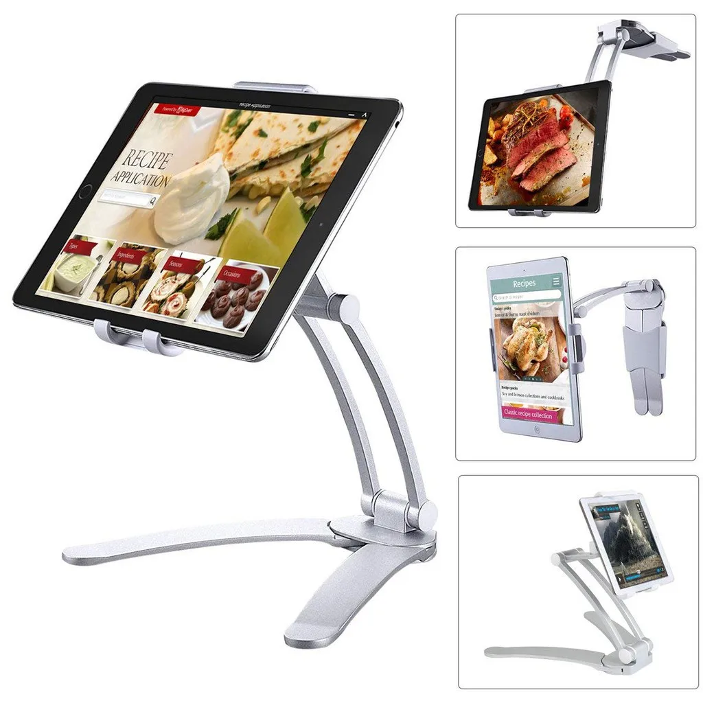 Kitchen Tablet Mount Stand Adjustable 2-in-1 Kitchen Wall Mount Stand for iPad Air Mini Pro Desktop Holder for iPad Samsung