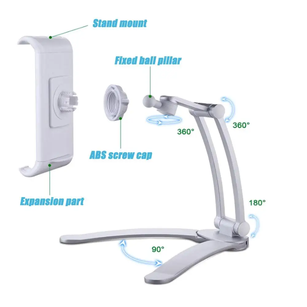 Kitchen Tablet Mount Stand Adjustable 2-in-1 Kitchen Wall Mount Stand for iPad Air Mini Pro Desktop Holder for iPad Samsung