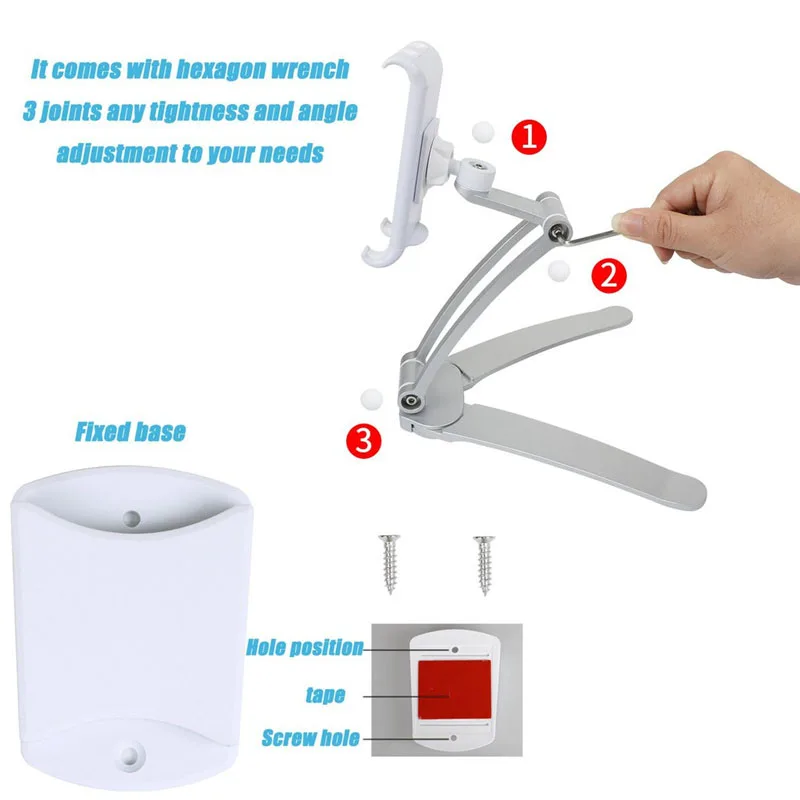 Kitchen Tablet Mount Stand Adjustable 2-in-1 Kitchen Wall Mount Stand for iPad Air Mini Pro Desktop Holder for iPad Samsung
