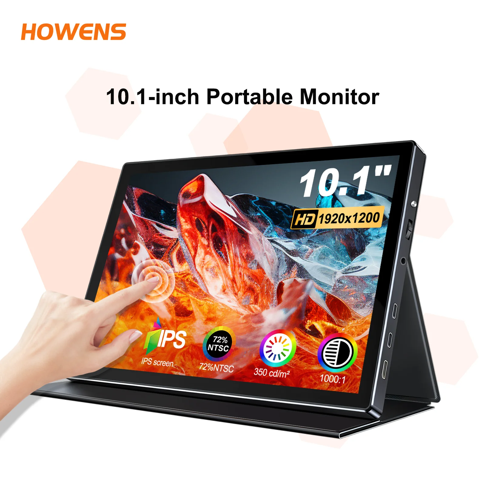 10.1 inch Touch Monitor 60Hz IPS 1920*1200 Touchscreen Support for PC Laptops Car Systeam VESA 75*75mm Second Display