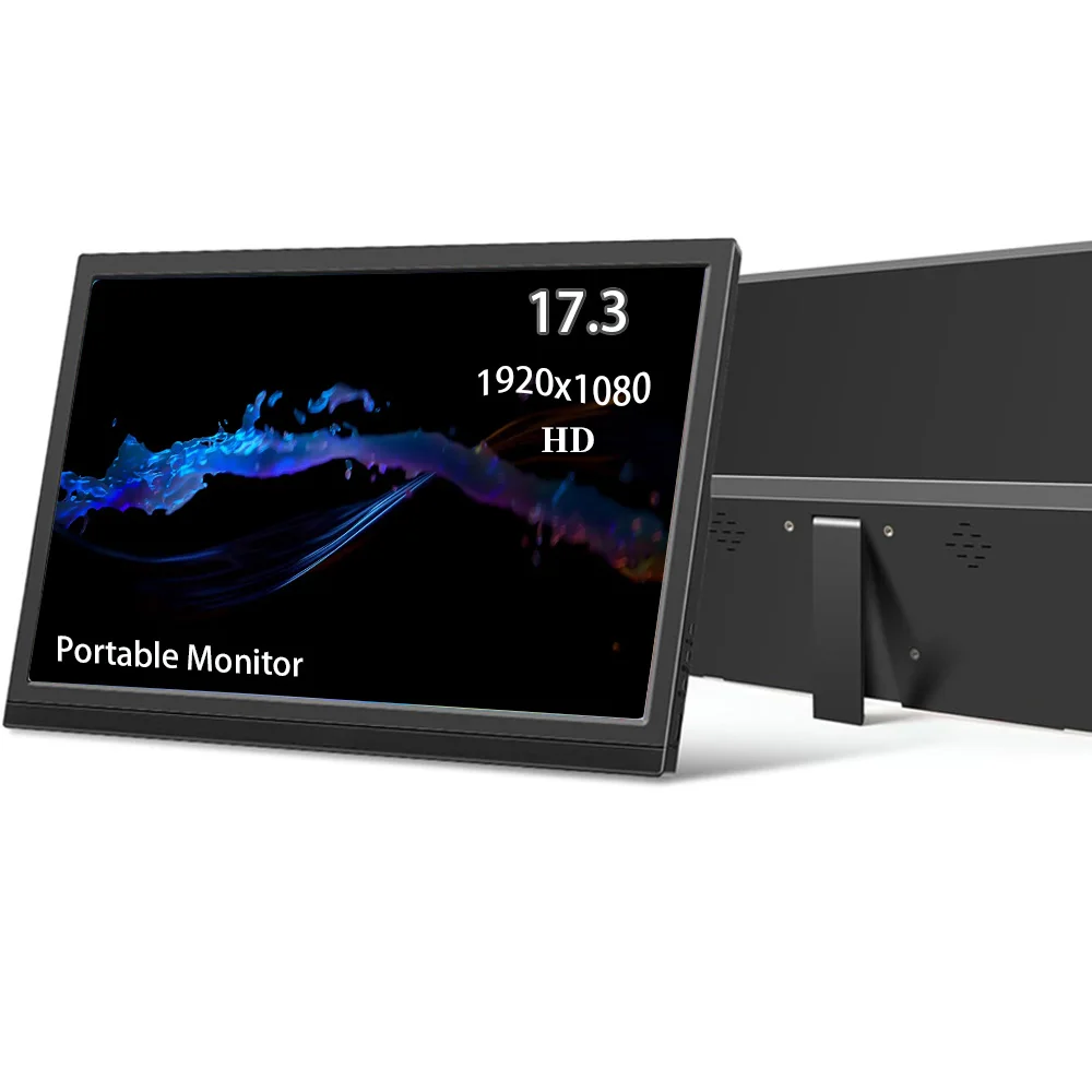 Portable Monitor 17.3 Full HD 1080P Computer Display HDMI USB TypeC External Travel Monitor for Laptop PC Xbox Switch ,VESA
