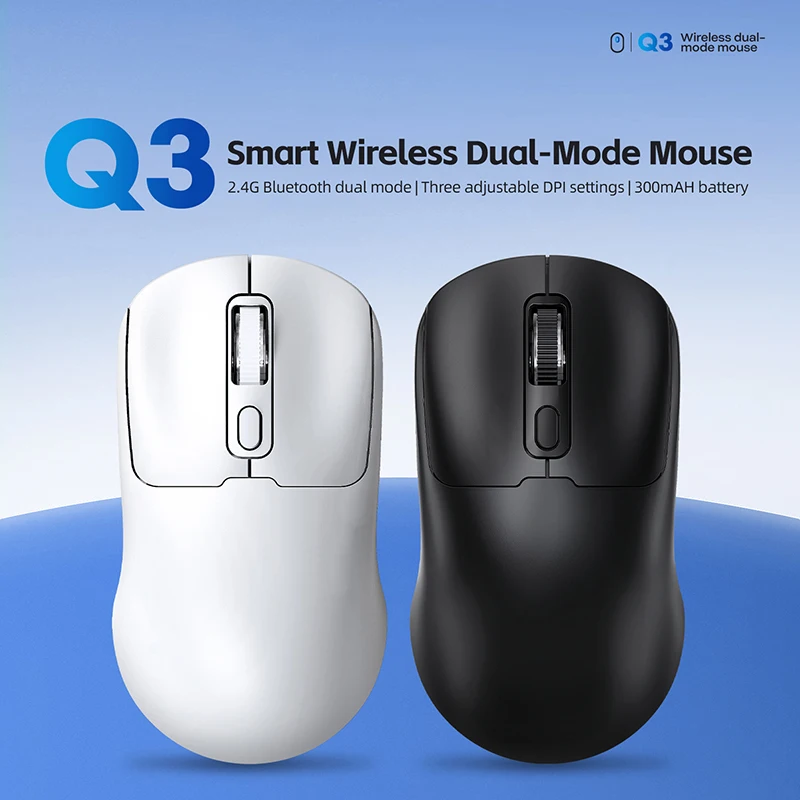 Q3 Mouse Wireless Gaming Computer Rechargeable Bluetooth&2.4 Laptop Mouse Office USB Type-C Laser Roller Ergonomic Tablet Phone