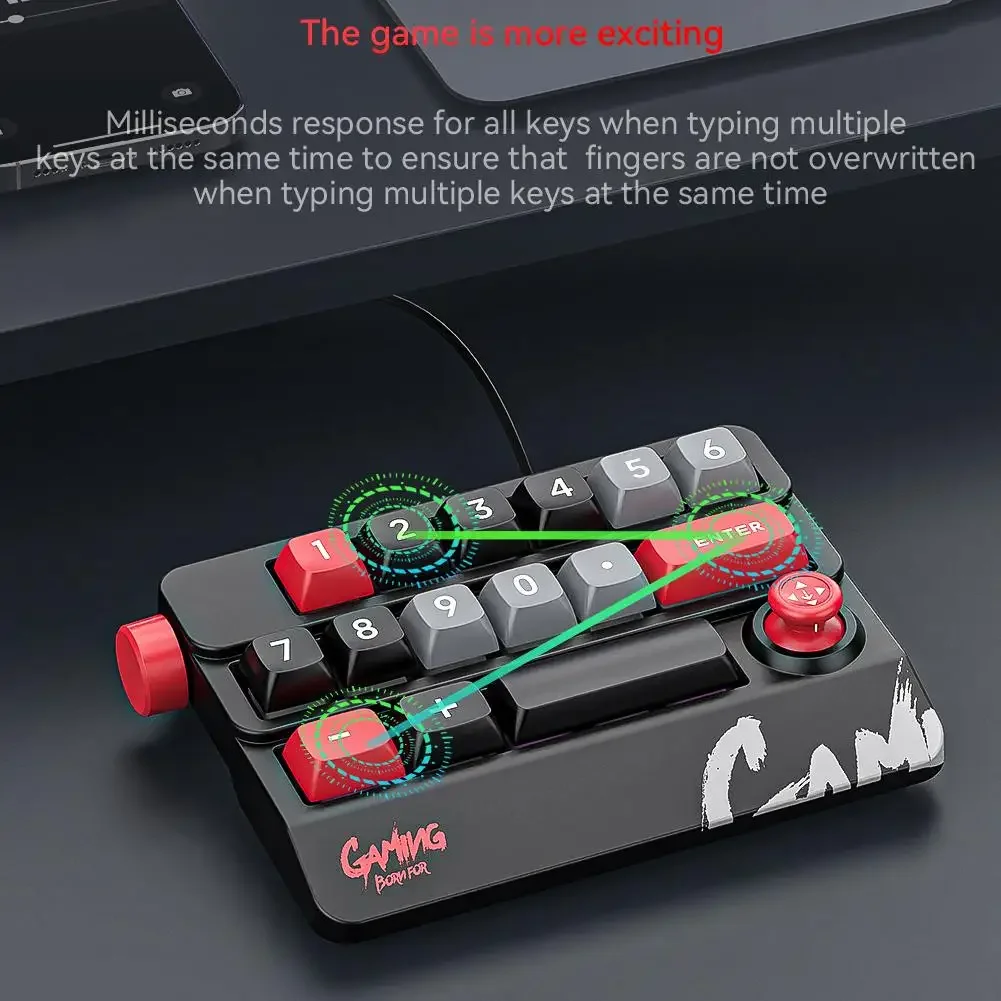 Rocker Knob Programming Macro Custom Keyboard RGB 19 Key Mini Button Numeric Gaming Keypad Mechanical Macropad Numpad