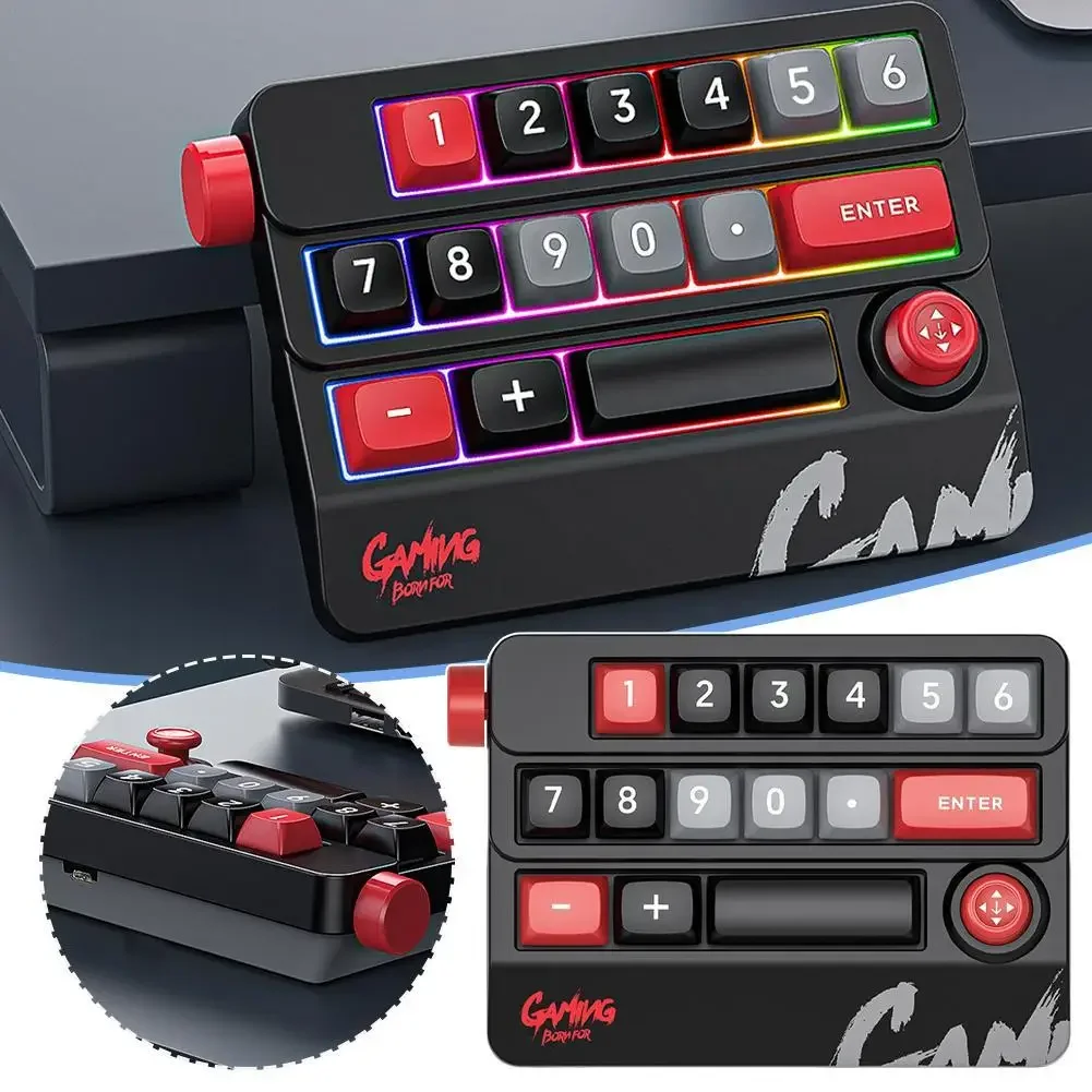Rocker Knob Programming Macro Custom Keyboard RGB 19 Key Mini Button Numeric Gaming Keypad Mechanical Macropad Numpad