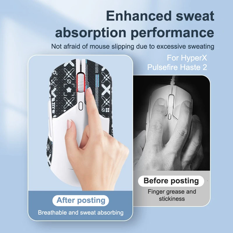 Ultra-Thin Anti-Slip Gaming Grip Tape For HyperX Pulsefire Haste 2 Wired Mouse – Premium PC Desktop Gamer Accessory