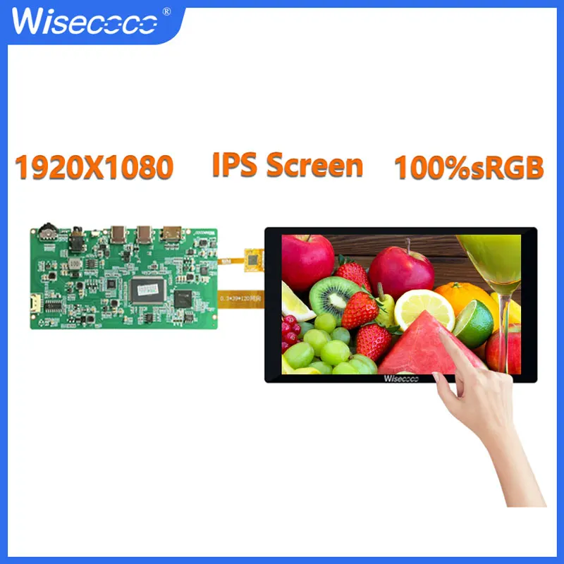 7 inch 1920x1080 IPS LCD Display Wisecoco Full HD Touch Screen For Raspberry Pi Gaming Console PC TV Box Camera Mobile Phone