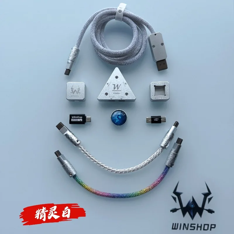 8K Winshop Cable Separable 1 To 2 Magnetic Switch Keyboard Cable Type-C USB Port Desktop Computer Gaming Keyboard Data Wire