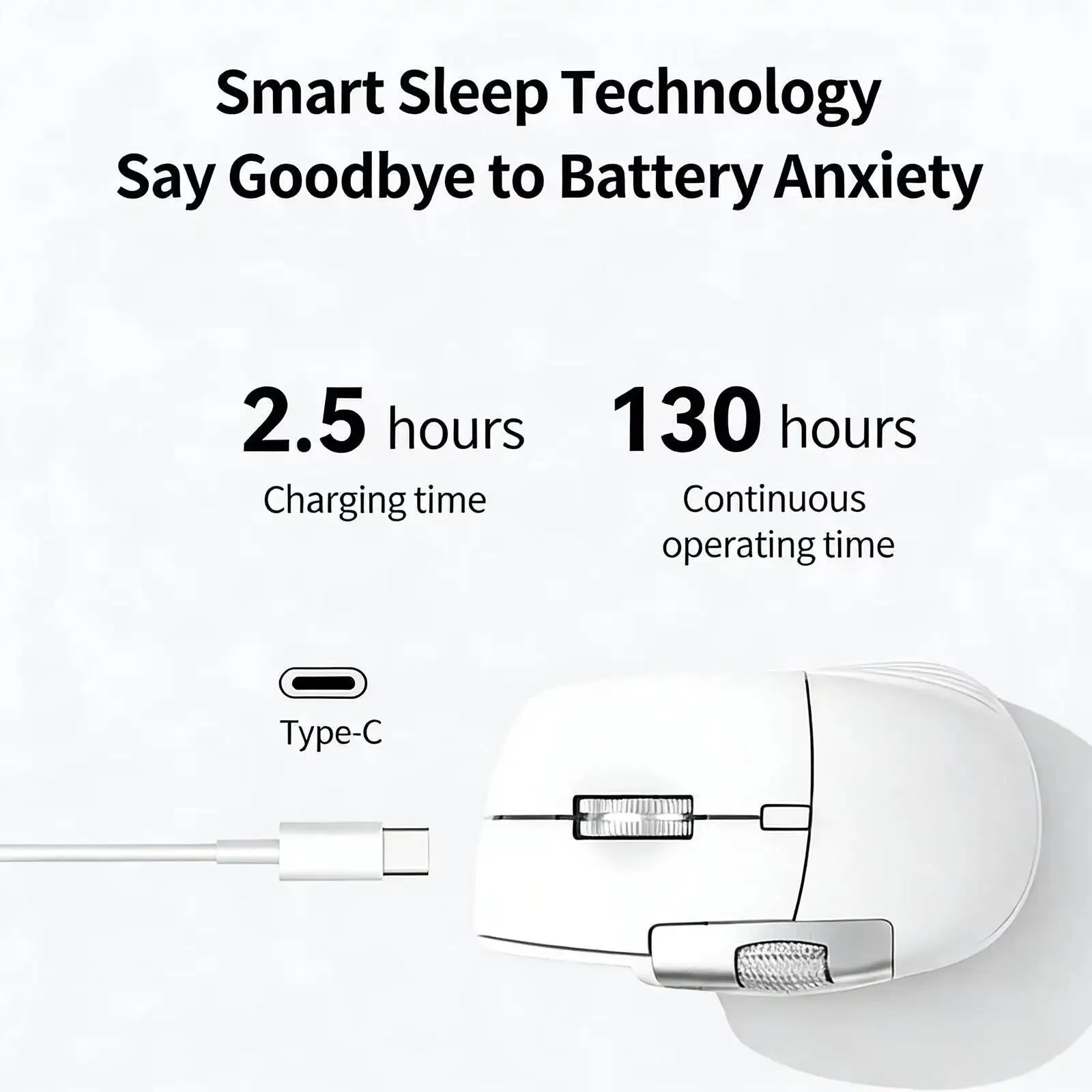 Ergonomic Right Hand Office Mouse 2.4G+Bluetooth Dual Mode Rechargeable Silent Click High-Speed Roller Mice For PC Laptop Tablet