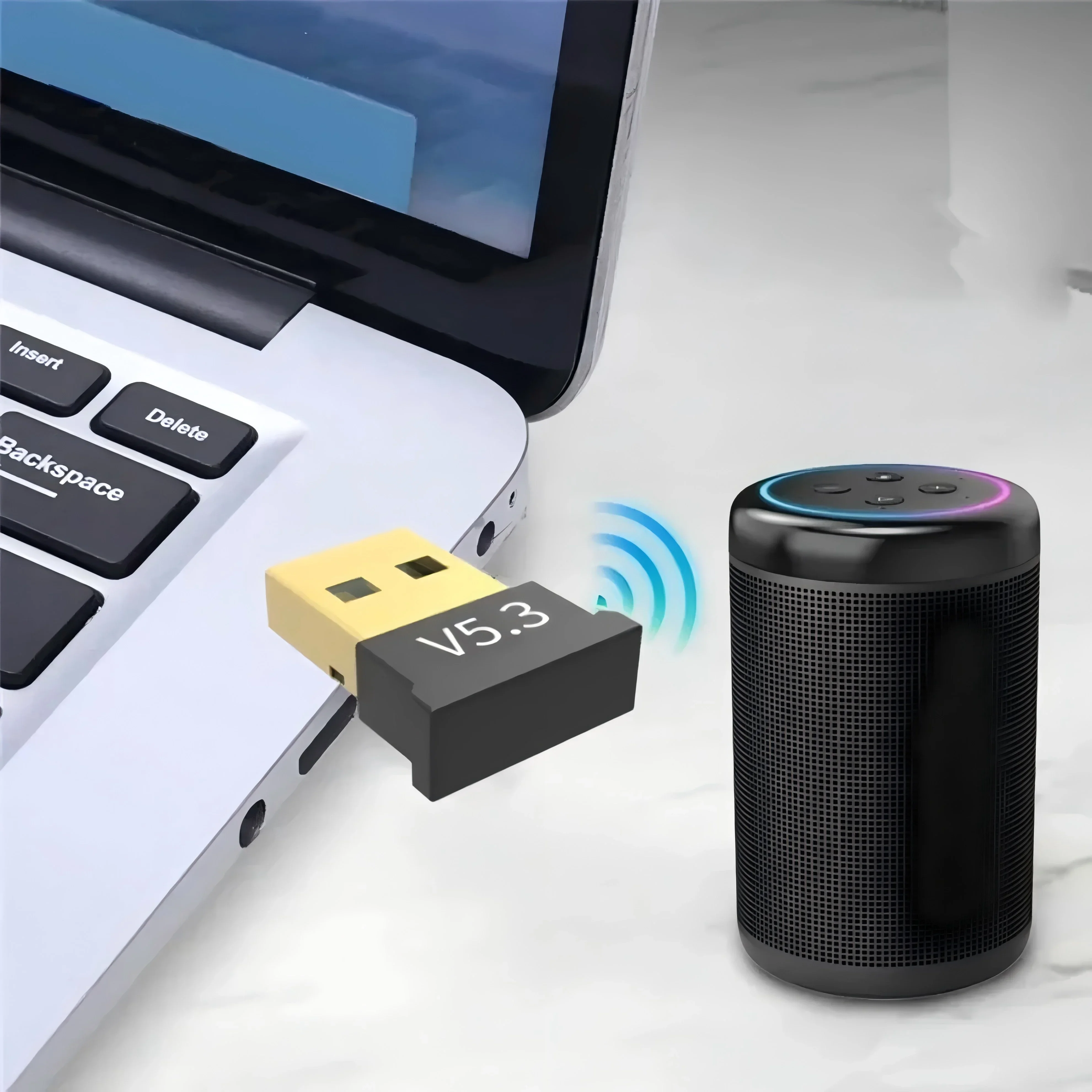 USB Bluetooth 5.3 Adapter for PC Laptop Computer Wireless Dongle Bluetooth Adapter Support Mouse Keyboard Windows 7/8.1/10/11