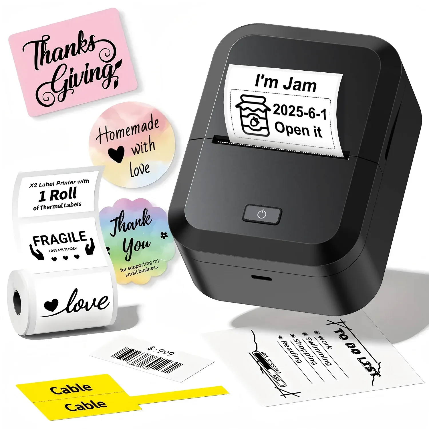 Wireless Bluetooth Label Printer, Portable Thermal Printer, Inkless Labeling Machine, Mini Label Maker Support Smartphones PC