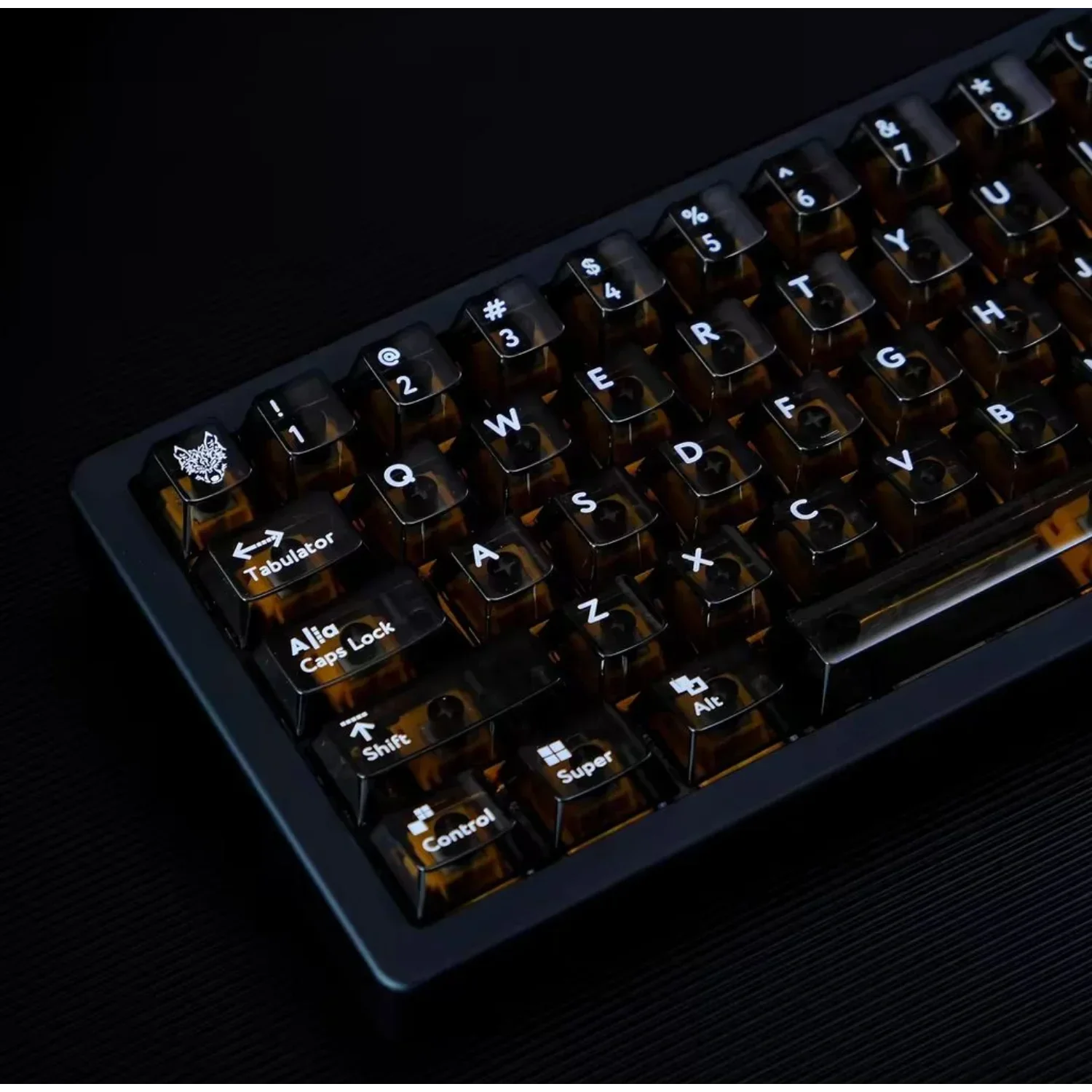 Black Transparent Cherry Keycaps PC 114 Keys for 60/84/98/108 Mechanical Keyboards