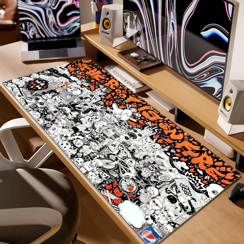 Graffiti Mausepad Mouse Pad Xxl Extended Desk Mat 900x400 Gaming Mousepad Overlock PC Gamer Deskmat Laptop Keyboard Mouse Mats