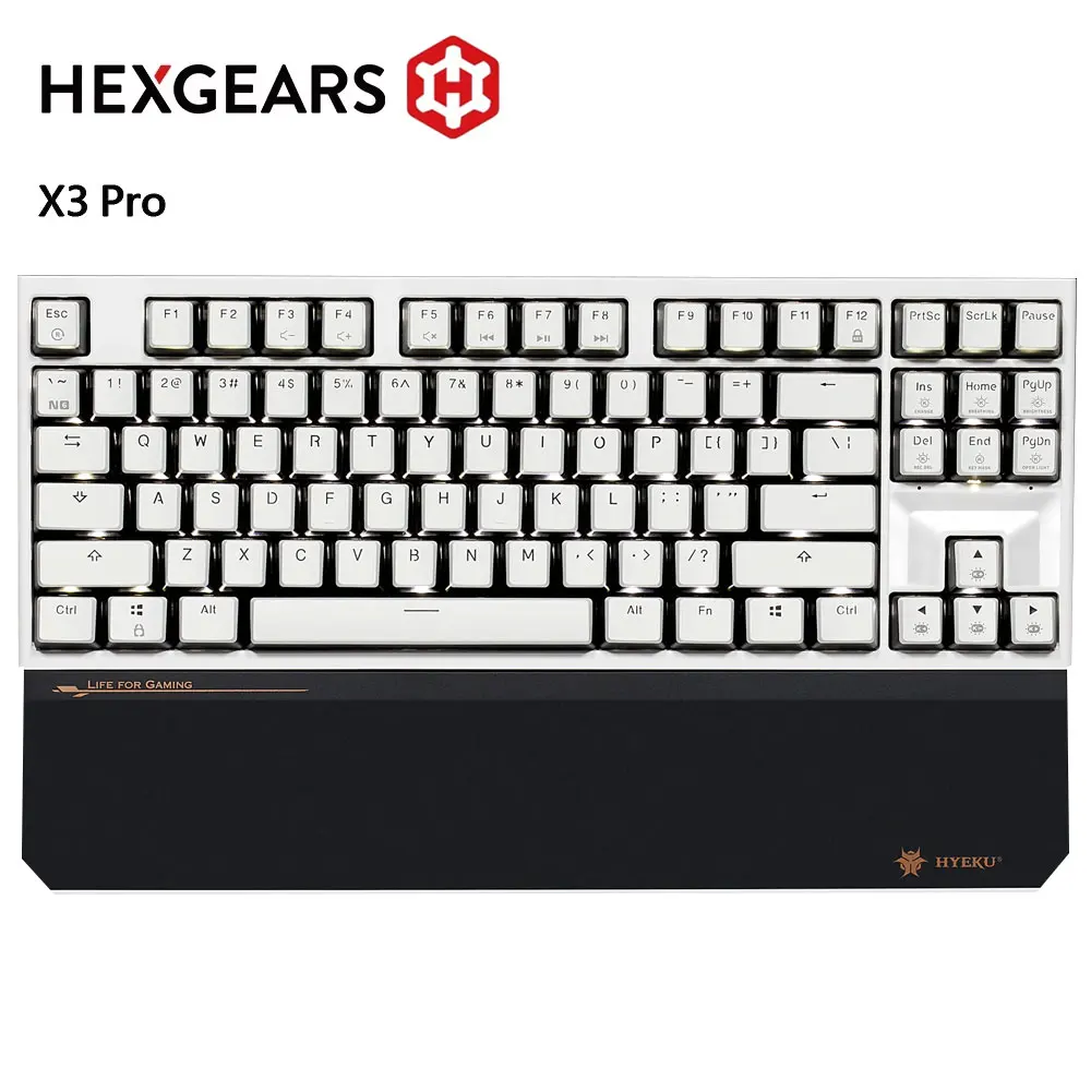 Hexgears X3Pro 2.4G Wireless/Bluetooth/Wired Mechanical Keyboard Kaihl Box Switch, Typing, Ergonomic 87-key PBT Keycaps Keyboard