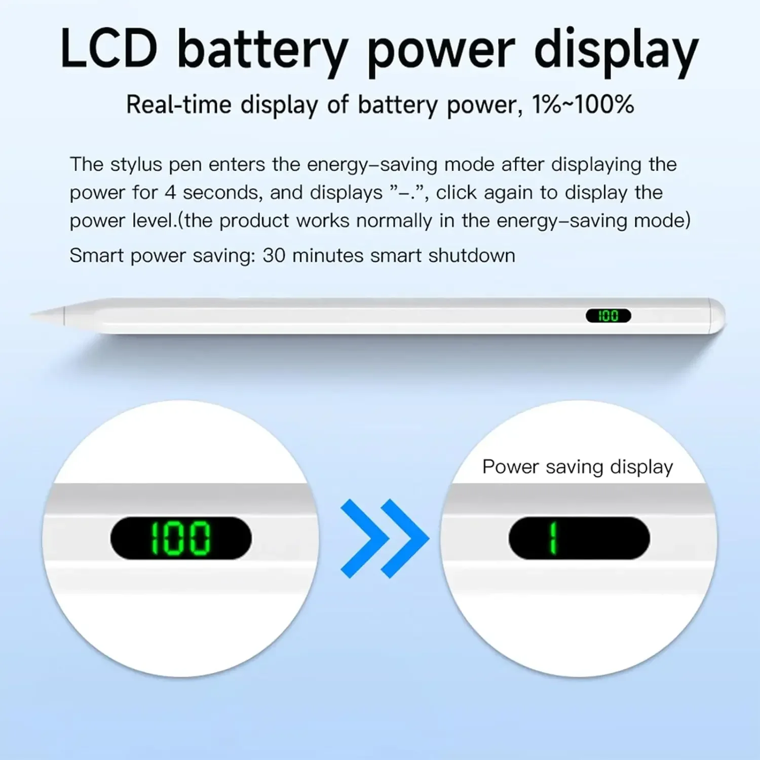 Universal Stylus Pen With LED Digital Power Display For iPad Samsung Lenovo Xiaomi Tablet Pen S8 S7+S7FE S6lite A7 A8 P12 Y700