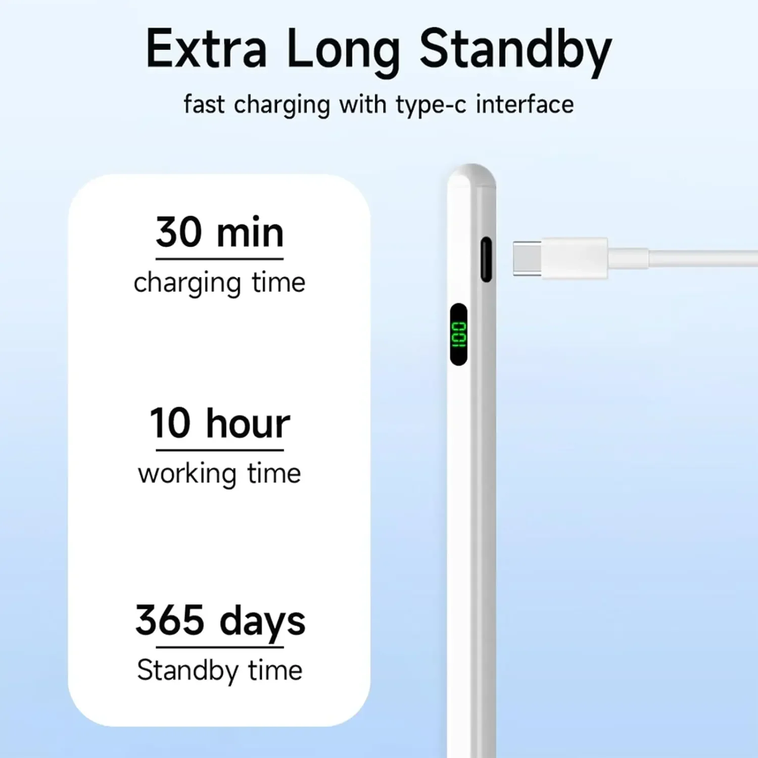 Universal Stylus Pen With LED Digital Power Display For iPad Samsung Lenovo Xiaomi Tablet Pen S8 S7+S7FE S6lite A7 A8 P12 Y700
