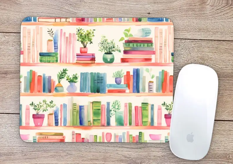 Plant Books Mouse Pad Home Office Decor Desk Accessories Computer Mouse Pad Cute Mouse Pad Desk Carpet Desk Mat Set Up Gaming