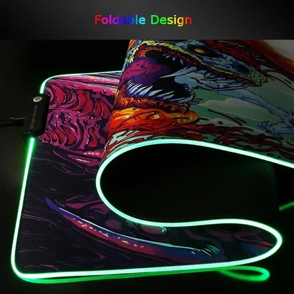 RGB PC Gaming Nier Automata 2b Mouse Pad XXL Luminescence Cool Mousepad Backlight Gamer Large Desk Mat LED Keyboard Light Carpet