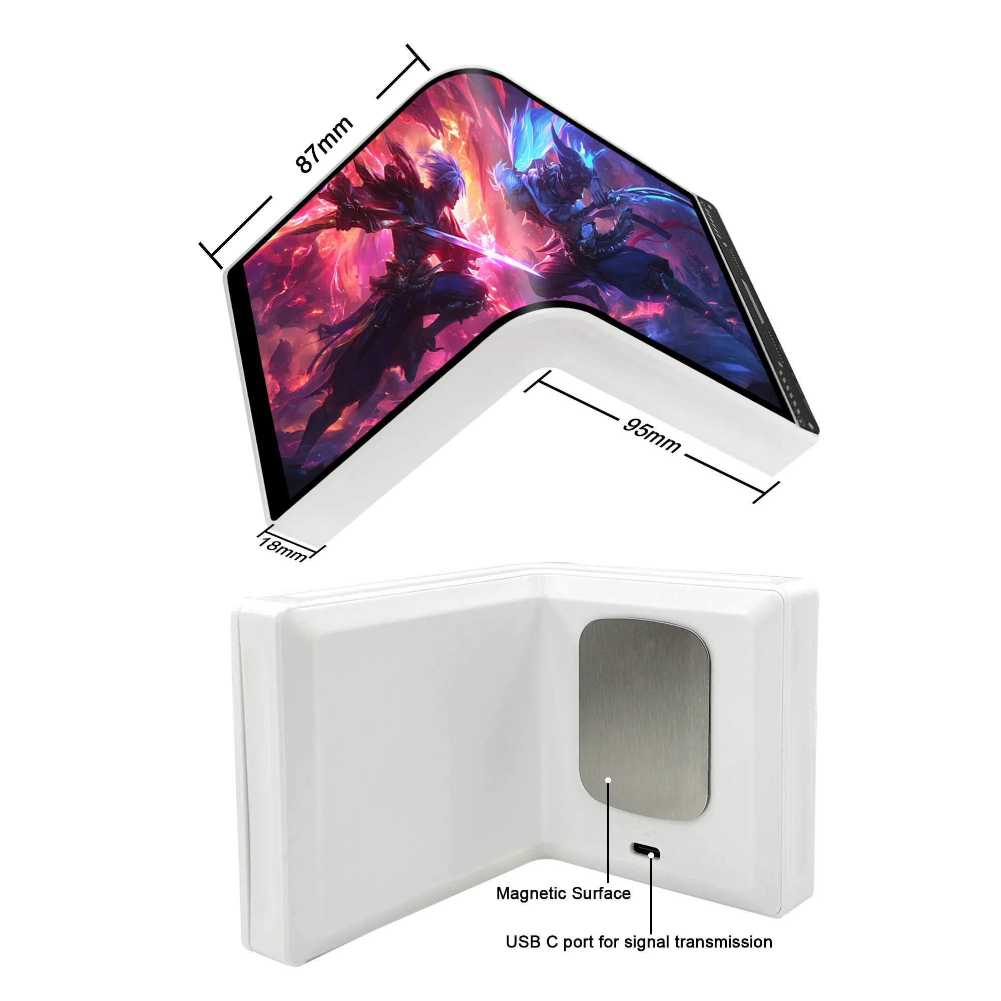 6.5 Inch 3D Curved Screen Flexible AMOLED Display Water Cooler 360mm Secondary Portable Monitor OLED PC Chassis Magnetic 2K