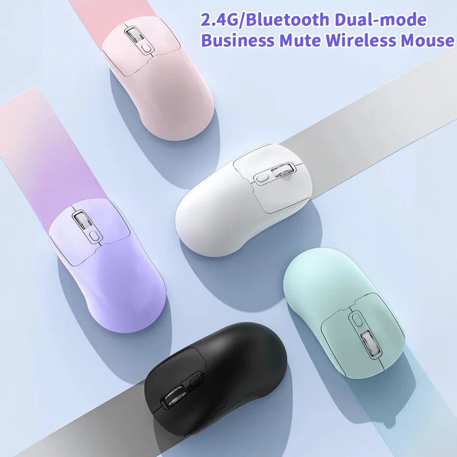 2.4G/Bluetooth Dual-mode Business Mute Wireless Mouse Portable Silent Ergonomic Mice For Laptop iPad Tablet Notebook Cellphone
