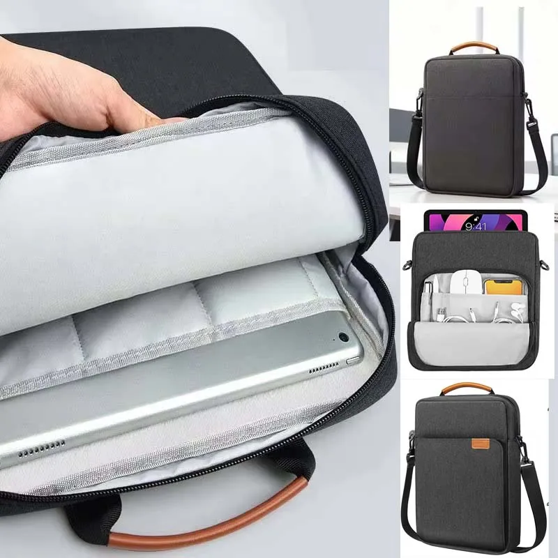 for CHUWI Hi10 Max N150 Tablet Bag Shoulder Strap Handle Zip Pouch Waterproof Sleeve Pocket for Keyboard Mouse Carry Case