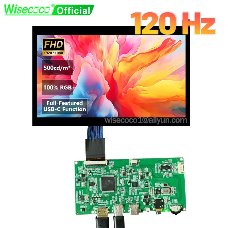 Wisecoco 7 Inch 120HZ Screen 1920x1080 IPS Display For PS5 Switch Steam Decks XBOX Laptop PC Portable Handheld Gaming Monitor