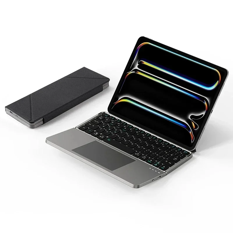 Multi-Functional Folding Bluetooth Keyboard with Touchpad Magnetic External Wireless Keyboard for Ipad/iphone/android/windows