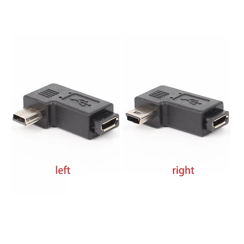 90 Degree Lateral Bending Data Transmission Charging Micro USB Revolving Female Adapter Extension Head T-port Adapter B5