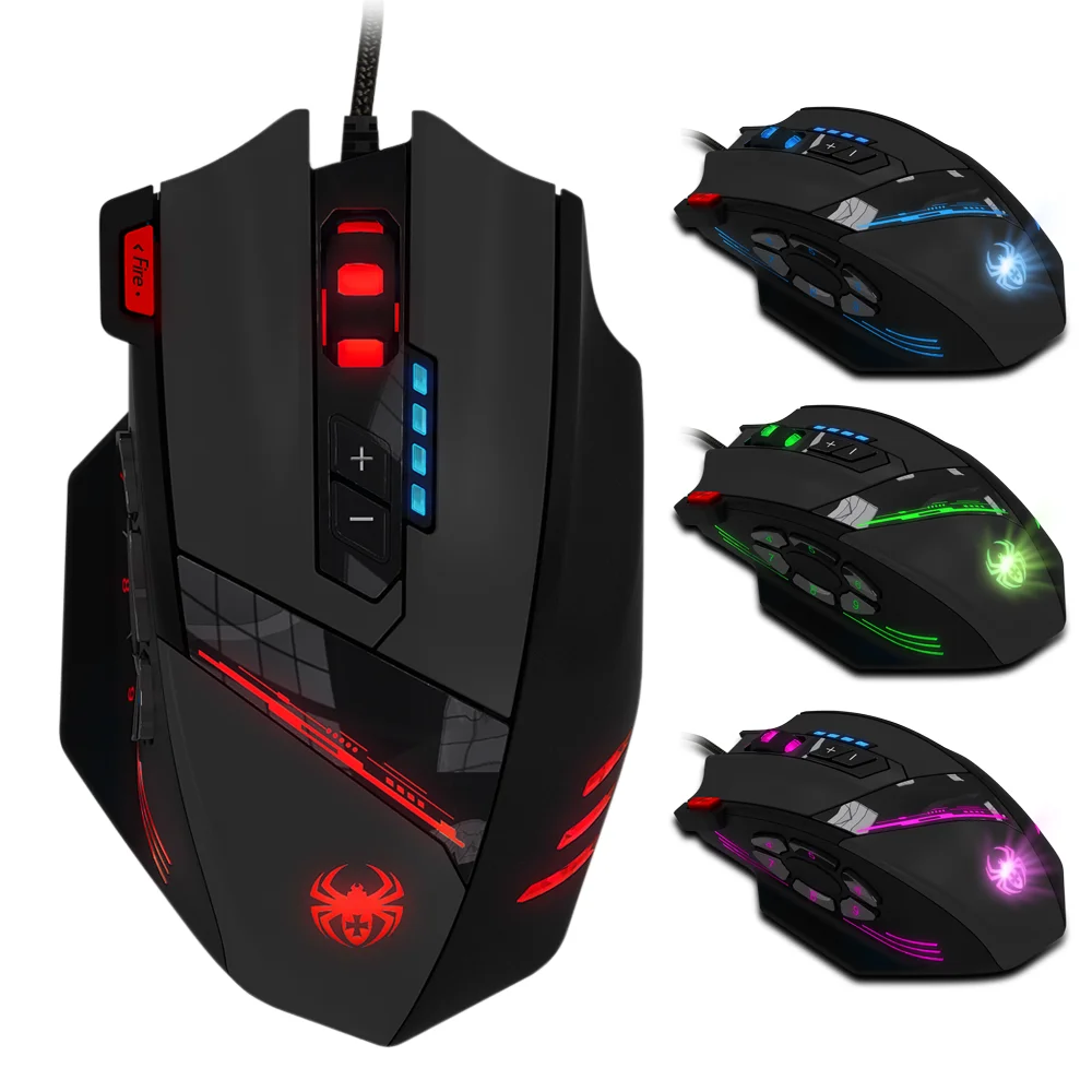 Zelotes C12 Usb Wired Right Optical Professional Gaming Mouse With RGB LED Light 4000 DPI 181g Fashion Ergonomics Mice Gamer