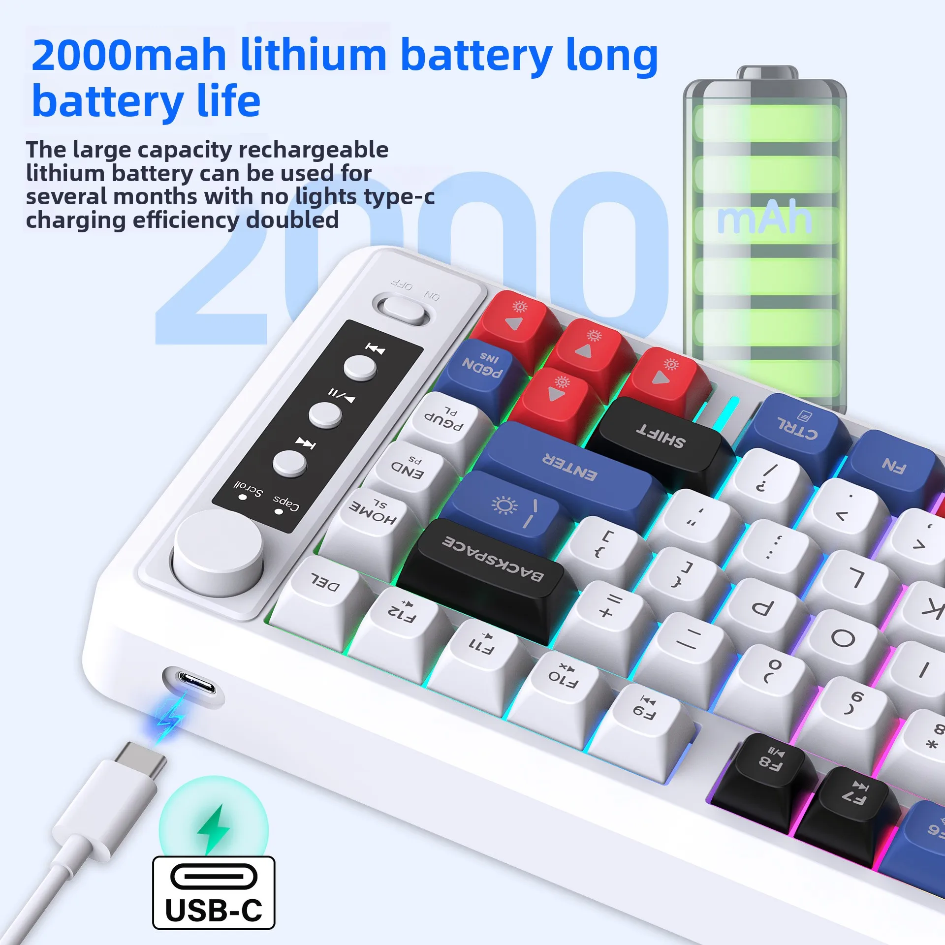 Bluetooth Wireless Game Keyboard 2.4G PC Gaming Teclado Para Computadora Backlit Clavier Tastiera 80% Rechargeable Lady Key Boar
