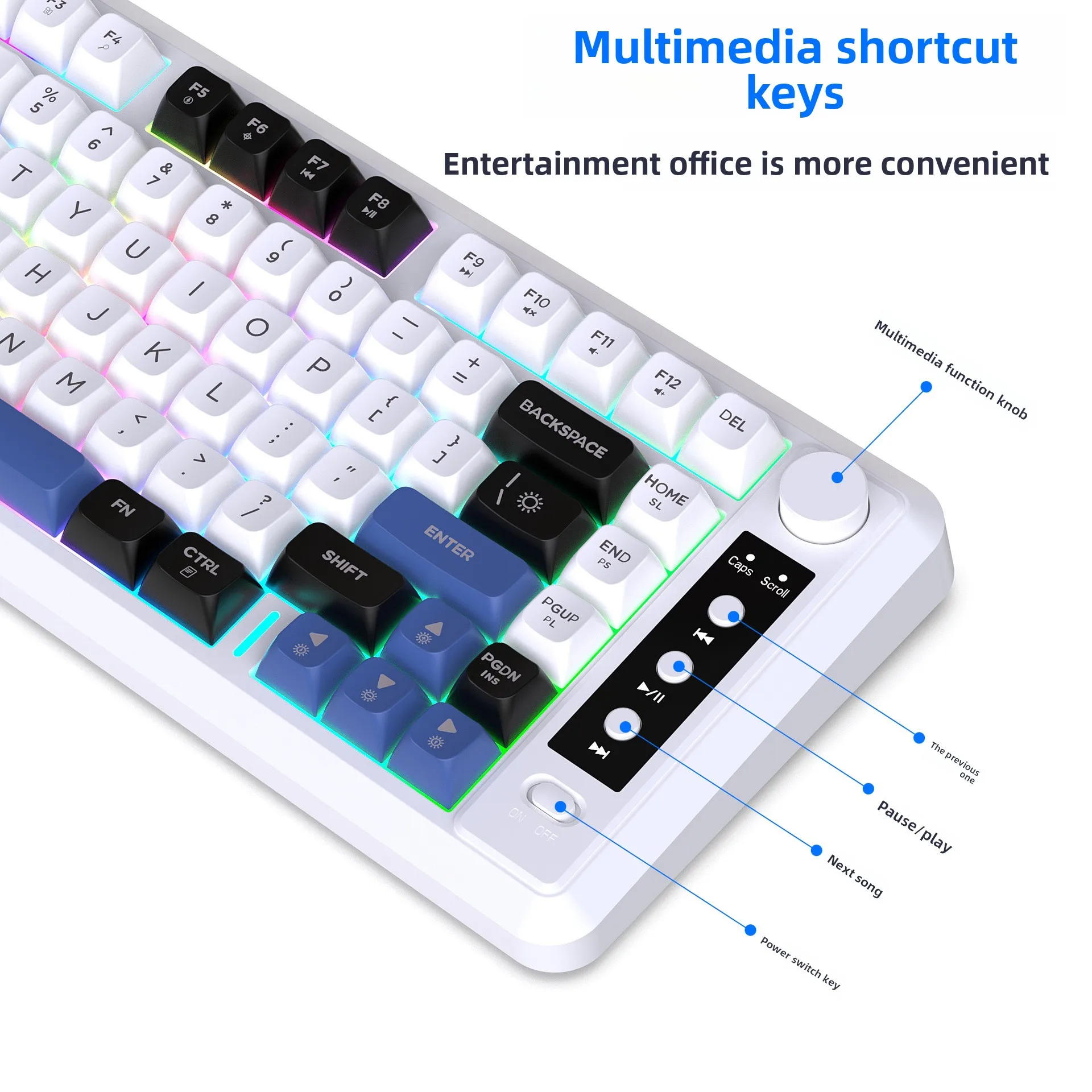 Bluetooth Wireless Game Keyboard 2.4G PC Gaming Teclado Para Computadora Backlit Clavier Tastiera 80% Rechargeable Lady Key Boar