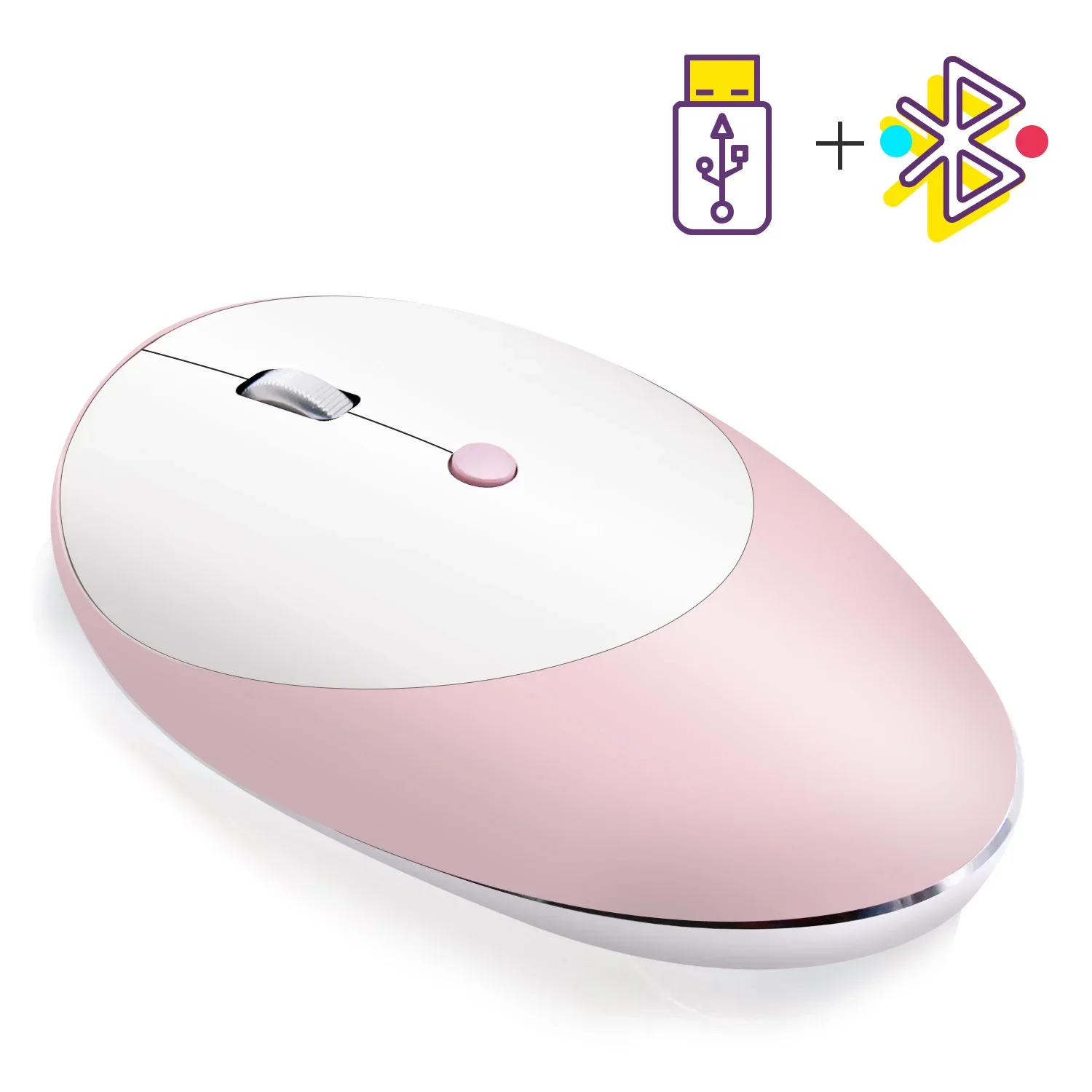 Tri-Mode 2.4G+Bluetooth 3.0/5.0 Wireless Mouse Rechargeable Silent Click Ergonomic Mice For Laptop Computer Office Home Business
