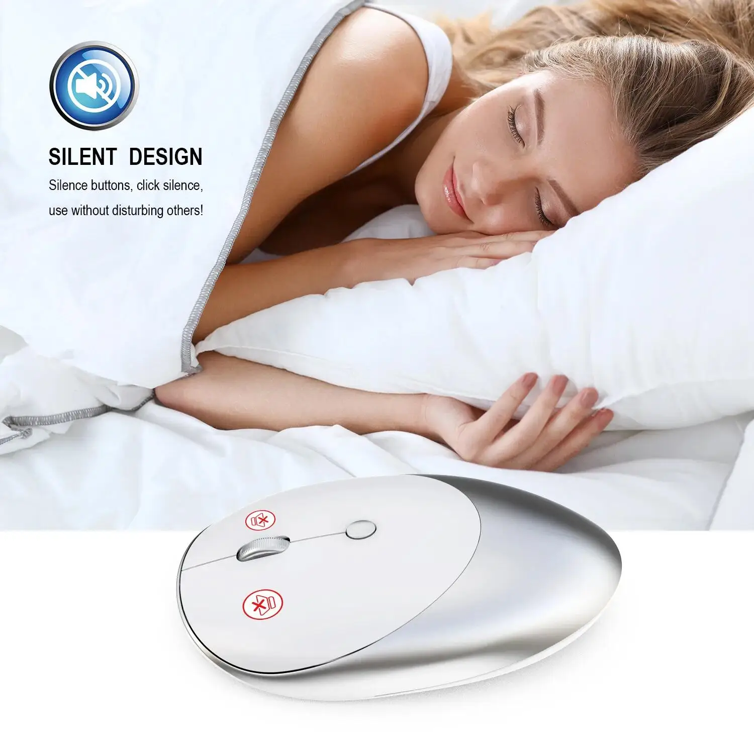 Tri-Mode 2.4G+Bluetooth 3.0/5.0 Wireless Mouse Rechargeable Silent Click Ergonomic Mice For Laptop Computer Office Home Business