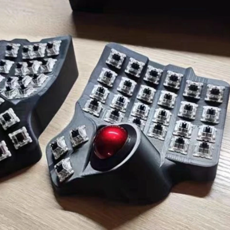 Charybdis MK1 Wired/Bluetooth Split Keyboard with Trackball PLA/PETG QMK/ZMK Version Hot Swap Custom Ergonomic Keyboard Gift