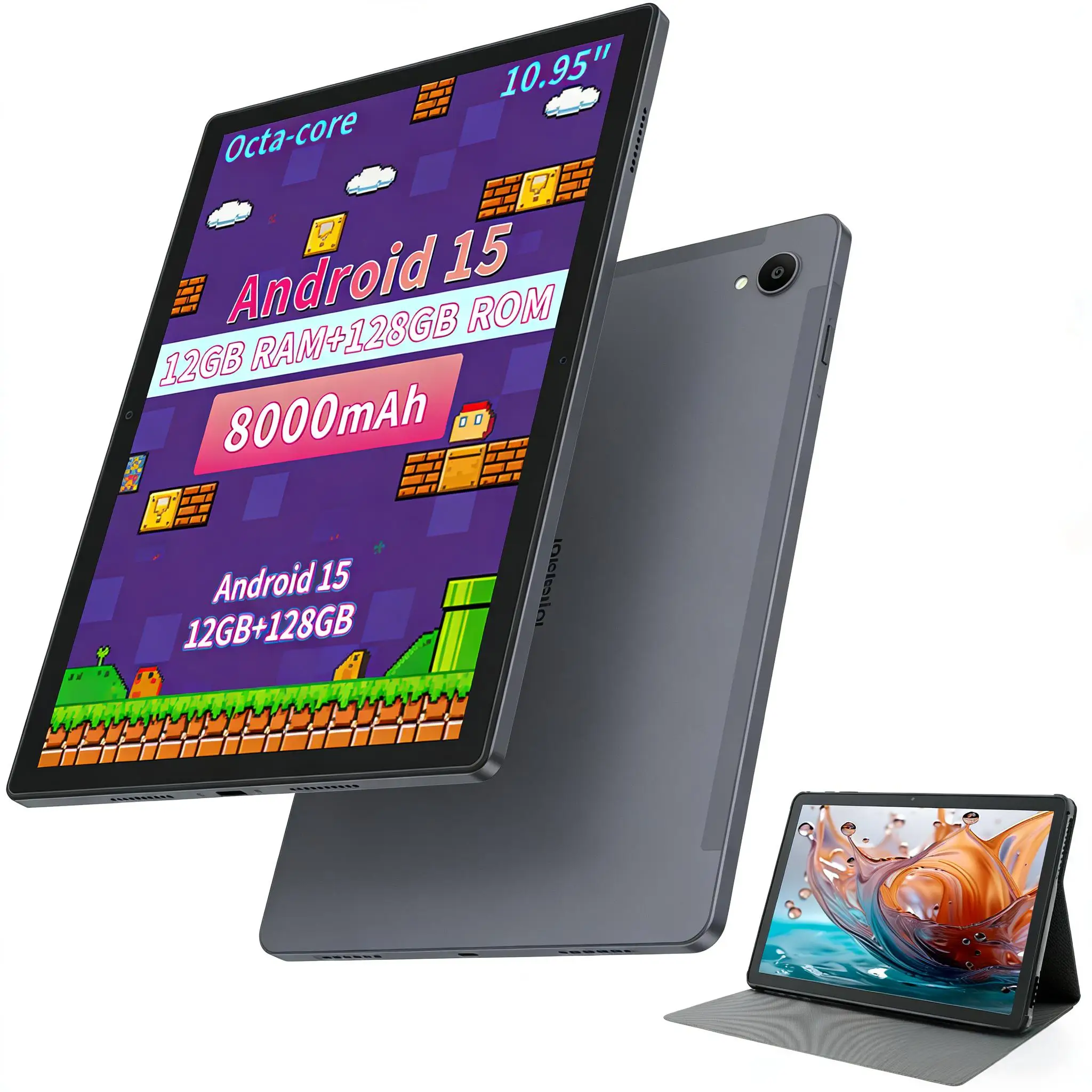 ANRY 10.95inch Android 15 Tablet Octa Core 12GB RAM 128GB ROM 8000mAh WiFi Bluetooth IPS Gaming Student Tablet GMS Google Play