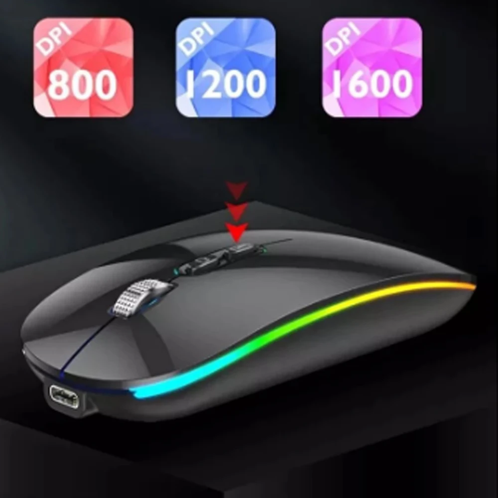 Bluetooth Mouse for Surface Pro 9 Pro9 Pro8/7/6/5/4/3 Pro X Tablet Laptop PC Wireless Mouse Rechargeable Mute Gaming Mouse
