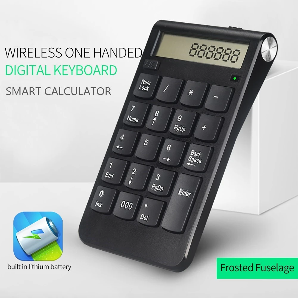 19 Keys Wireless 2.4G USB Number Keyboard/Calculator With Digital Display Rechargeable Mini Numeric Smart Keypad Office Supplies