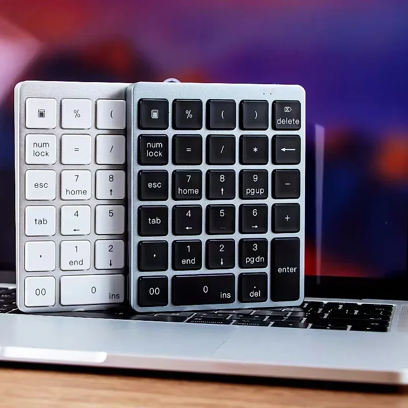 Lightweight Aluminum Alloy Digital Keyboard 28 Keys Rechargeable External Computer Office Keyboard from China