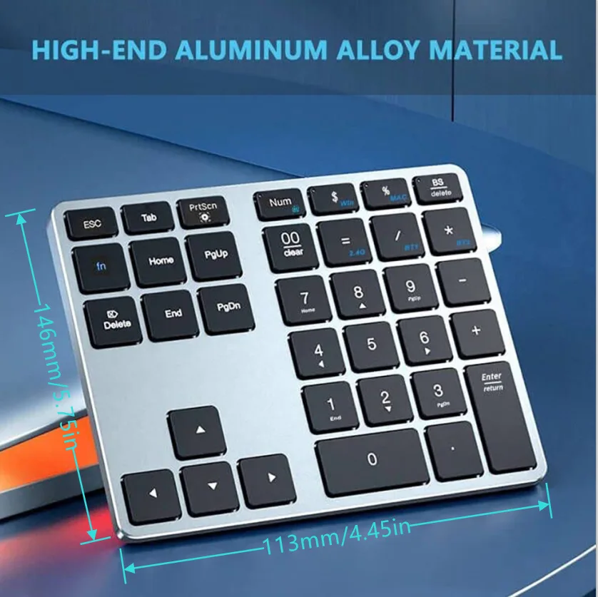 2.4G wireless dual Bluetooth digital keyboard laptop keyboard portable office financial accounting special