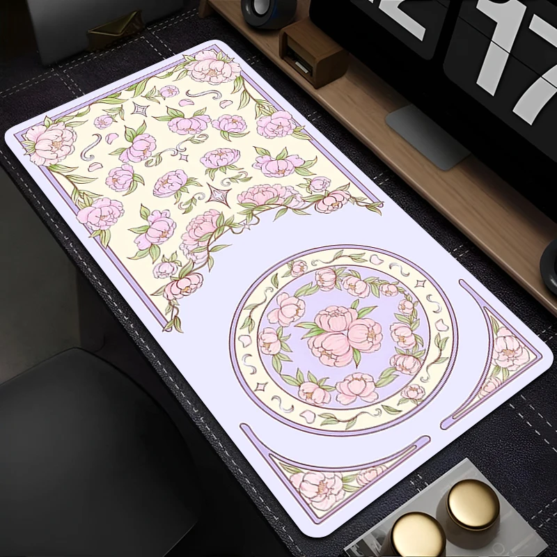 Gaming Mouse Pad PC Vintage Flower Pattern Desk Mat Gamer Professional Premium Mousepad Speed Control Accessories Keyboard Pad